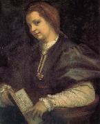 Andrea del Sarto Take the book portrait of woman oil painting picture wholesale